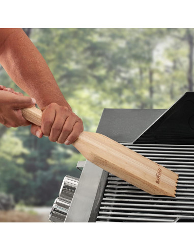 Raspador y Cepillo de Barbacoa Mr. Bar-B-Q Madera Premium