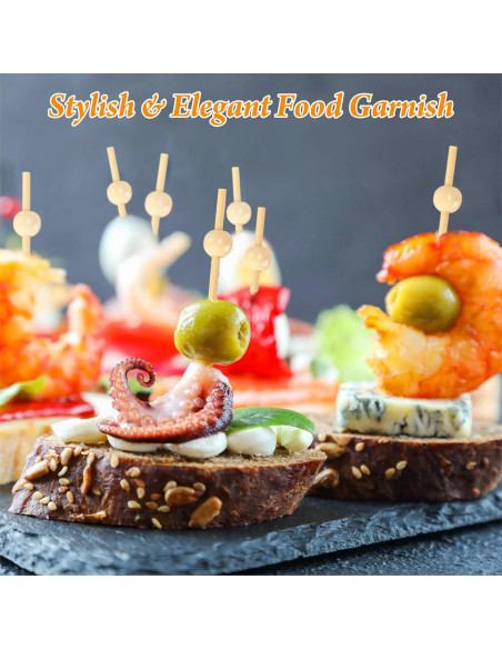 200 Palillos de Cóctel de Bambú FATLODA 11.9 cm Naturales