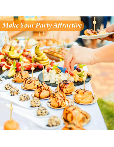 200 Palillos de Cóctel de Bambú FATLODA 11.9 cm Naturales