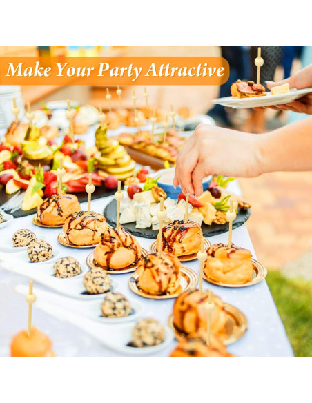 200 Palillos de Cóctel de Bambú FATLODA 11.9 cm Naturales