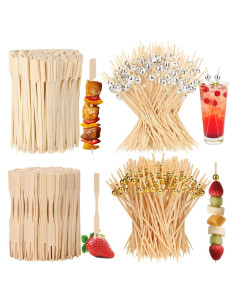 400 Palillos de Cóctel de Bambú Dorado Sublaga 11.94 cm
