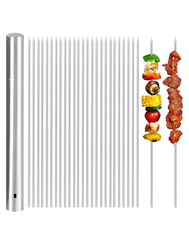 Paquete de 100 Pinchos de Acero Inoxidable AIMEIKI 38.6 cm