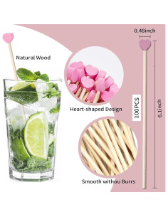 100 Palitos de Madera Rosa para Lollipop OSSIJAY 15cm 2