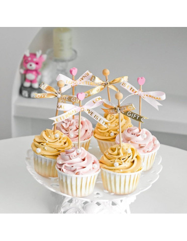 100 Palitos de Madera Rosa para Lollipop OSSIJAY 15cm