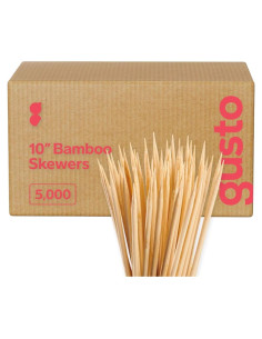 Pinchos de Madera de Bambú 10 Pulgadas Paquete Cómodo 5000 Unidades