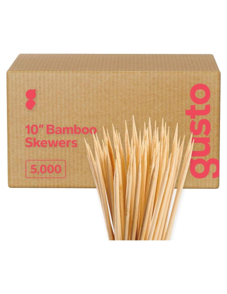 Pinchos de Madera de Bambú 10 Pulgadas Paquete Cómodo 5000 Unidades