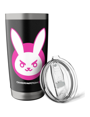 Taza Aislada D.Va Overwatch 2 20 oz Acero Inoxidable Negro