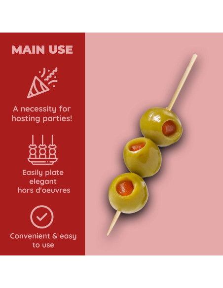 Pinchos de Bambú Elementos Culinarios 10.16 cm 300 Unidades