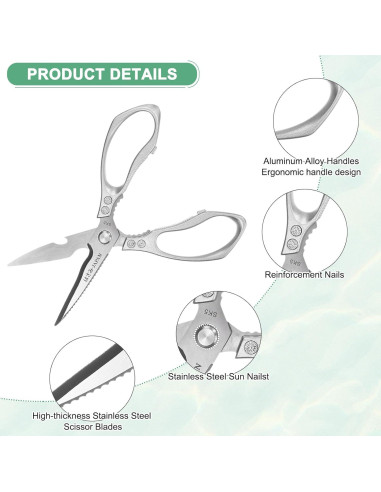 Tijeras de Cocina M METERXITY 23cm Acero Inoxidable Multiusos