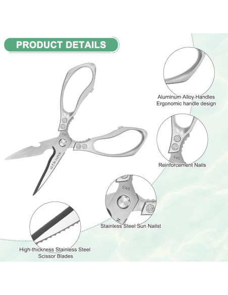 Tijeras de Cocina M METERXITY 23cm Acero Inoxidable Multiusos