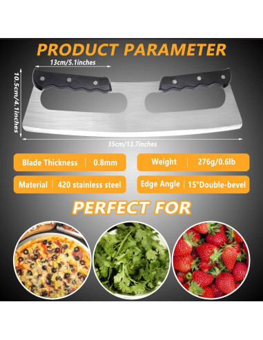 Cortador de Pizza MS WGO 35.56 cm Acero Inoxidable Apto Lavavajillas