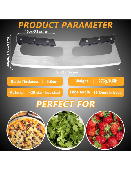 Cortador de Pizza MS WGO 35.56 cm Acero Inoxidable Apto Lavavajillas