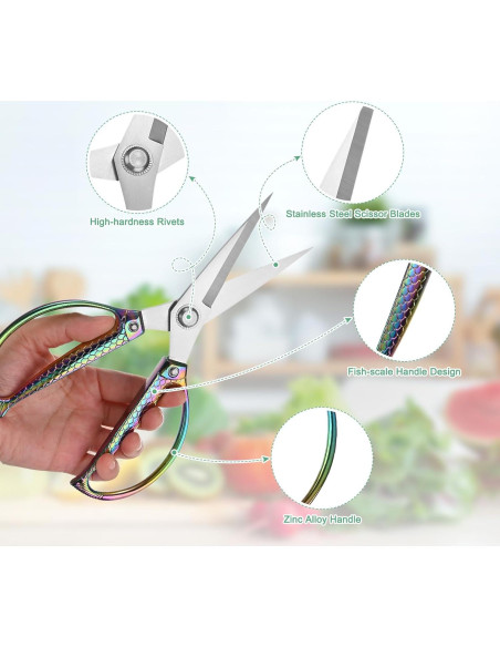 Tijeras de Cocina M METERXITY 21 cm Acero Inoxidable Multicolor