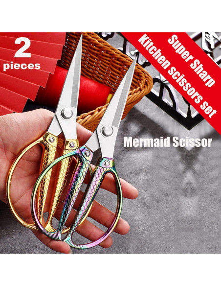 Tijeras de Cocina ANDONG 2 Piezas Acero Inoxidable Afiladas