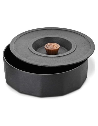 Olla Multiusos de Hierro Fundido Outset 3 Cuartos Negra