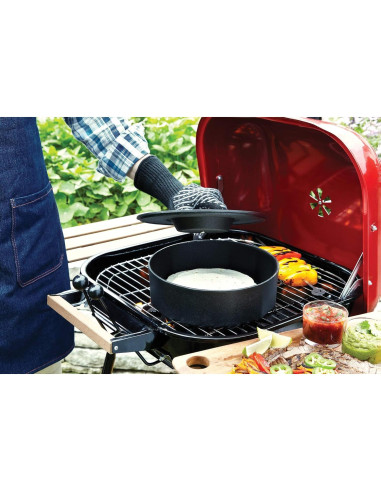 Olla Multiusos de Hierro Fundido Outset 3 Cuartos Negra