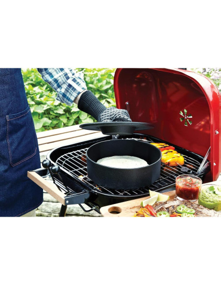 Olla Multiusos de Hierro Fundido Outset 3 Cuartos Negra