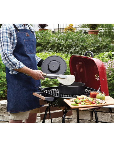 Olla Multiusos de Hierro Fundido Outset 3 Cuartos Negra