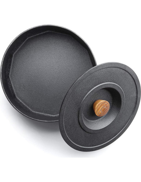 Olla Multiusos de Hierro Fundido Outset 3 Cuartos Negra