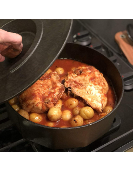 Olla Multiusos de Hierro Fundido Outset 3 Cuartos Negra