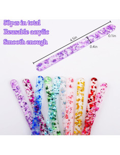 Palitos de Acrílico Reutilizables AIERSA 50 Pcs 11.4 cm 2