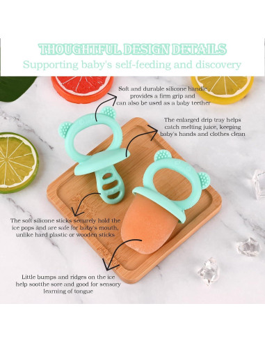 Molde de Paletas de Silicona Sakolla Verde para Niños 6 Cavidades