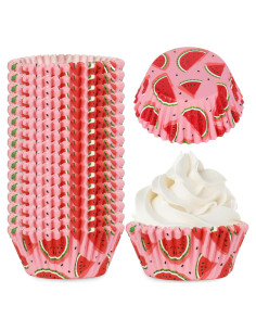 Forros de Cupcake Desechables Whaline 300 Piezas Sandía Rosa