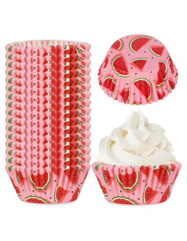 Forros de Cupcake Desechables Whaline 300 Piezas Sandía Rosa