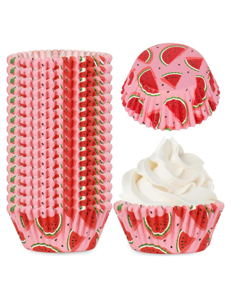 Forros de Cupcake Desechables Whaline 300 Piezas Sandía Rosa