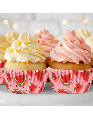 Forros de Cupcake Desechables Whaline 300 Piezas Sandía Rosa