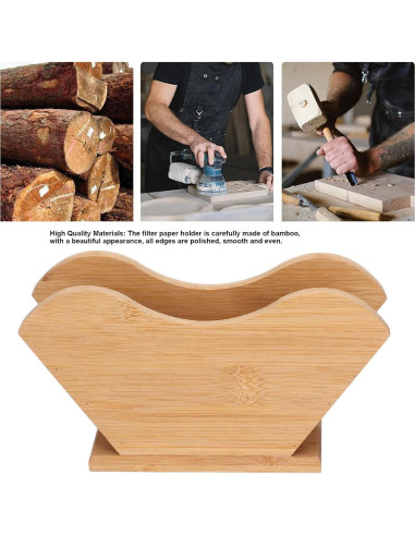 Soporte para Filtros de Café Buachois de Bambú, Organizador Cuadrado