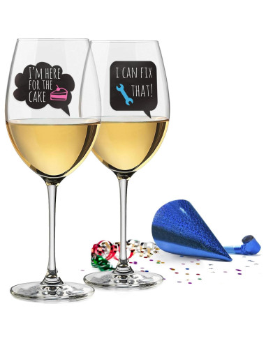 Marcadores de Bebida Divertidos LULU - 18 Adhesivos Reutilizables