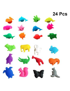 Marcadores de Vaso de Vino Toyvian 24pcs Silicona Animales