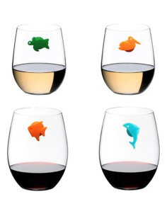 Marcadores de Vaso de Vino Toyvian 24pcs Silicona Animales 2