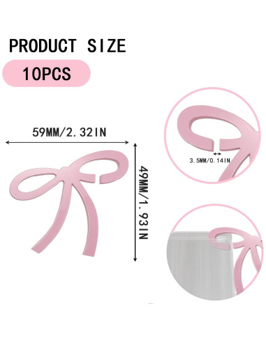 20 Marcadores de Copas de Vino con Lazo Rosa y Gato - Decoración Fiesta