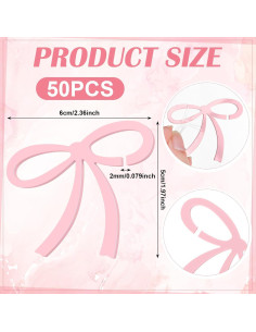 50 Etiquetas de Bebida con Lazos Rosa Acrílicos para Eventos 2