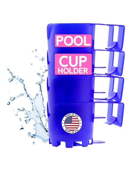 Soporte para vasos de piscina Storage Theory - Clip-on Azul - 4 Paquetes Soporte para vasos de piscina Storage Theory - Clip-on Azul - 4 Paquetes