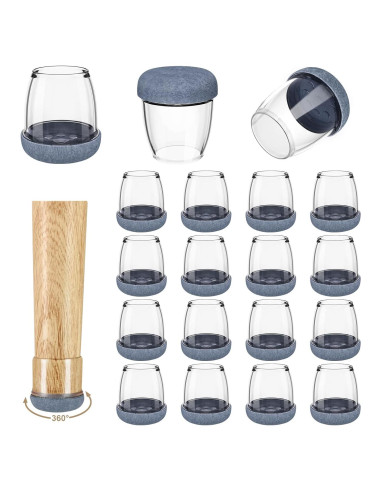 16 Protectores de Suelo para Patas de Sillas Yarehand - Silicona y Fieltro