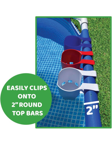 Soporte para vasos de piscina Storage Theory - Clip-on Azul - 4 Paquetes