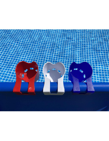 Soporte para vasos de piscina Storage Theory - Clip-on Azul - 4 Paquetes