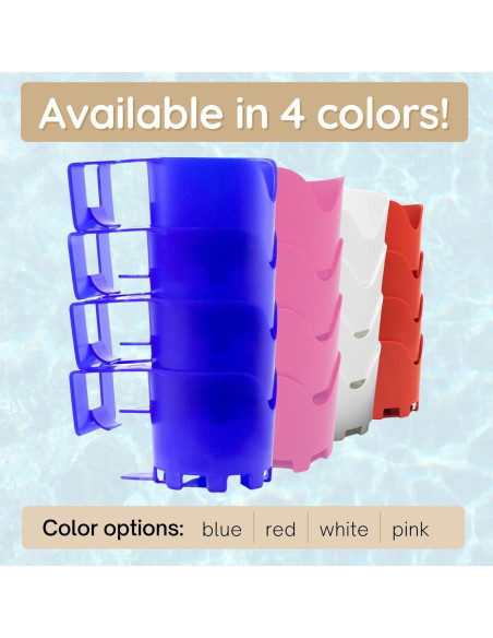 Soporte para vasos de piscina Storage Theory - Clip-on Azul - 4 Paquetes Soporte para vasos de piscina Storage Theory - Clip-on Azul - 4 Paquetes