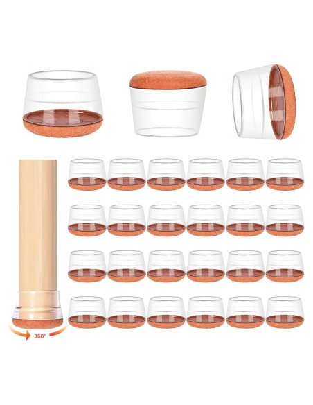 24 Protectores de Patas de Silla Jedroc Silicona 30-36mm