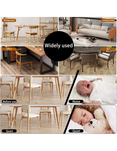 24 Protectores de Patas de Silla Jedroc Silicona 30-36mm