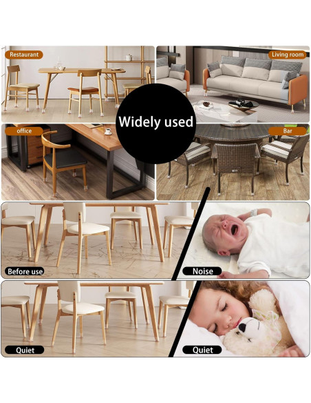 24 Protectores de Patas de Silla Jedroc Silicona 30-36mm