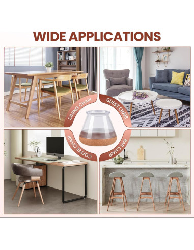 32 Protectores de Suelo para Patas de Sillas GEMOWN - Silicona y Fieltro