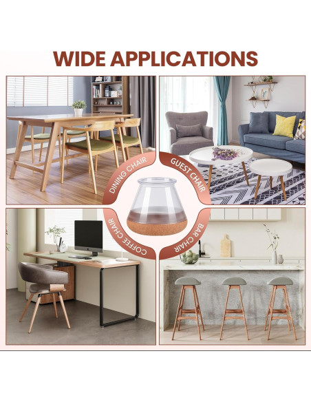 32 Protectores de Suelo para Patas de Sillas GEMOWN - Silicona y Fieltro