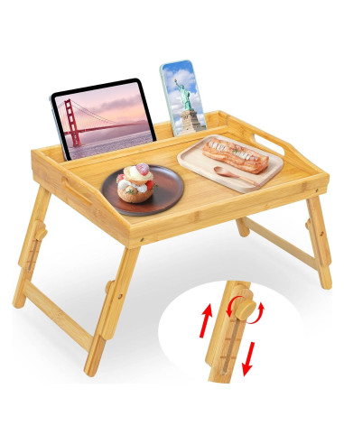 Mesa de desayuno ajustable Mayyol de bambú portátil 42x32.5cm