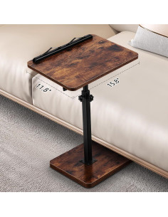 Mesa Lateral Ajustable MuiiuM Rústica 30x40 cm para Sofá 2