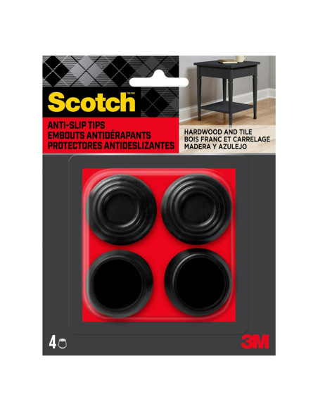 Consejos para Sillas Scotch 6 Pzs 2.86 cm Antideslizantes Goma Negra