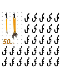 50 Ganchos en J de Plástico zDwfDc para Tablero de Clavos